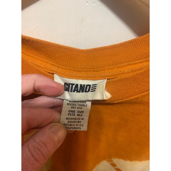 Vintage tye dye T-shirt Gitano single stitch orange tee 80s 90s - Picture 4 of 7